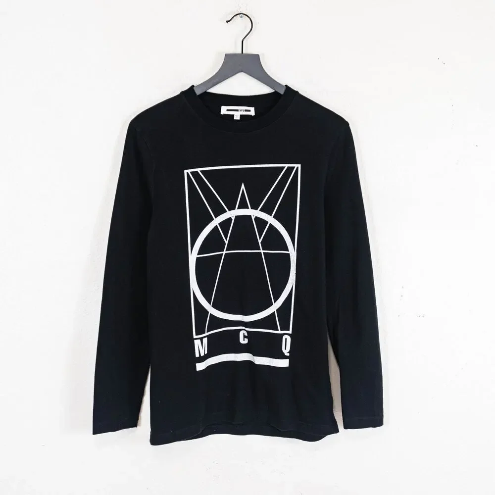 McQ Alexander McQueen Long Sleeve T-Shirt in Black Size Medium